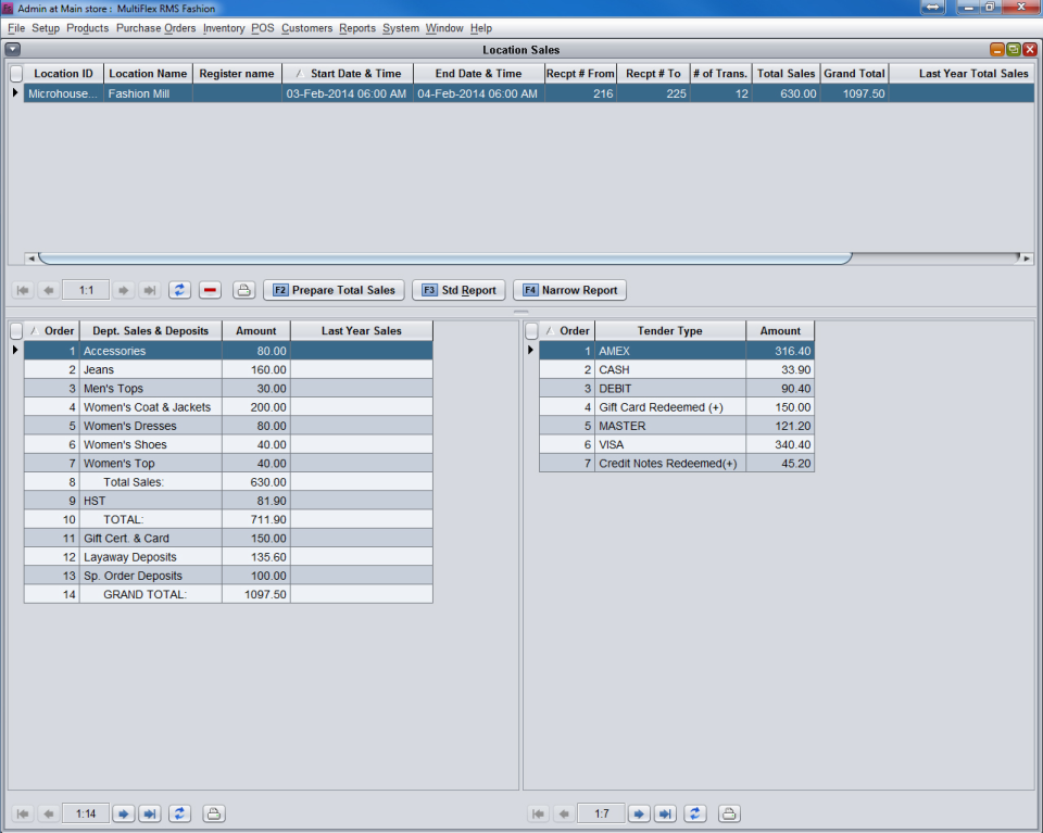 screenshot of MultiFlex RMS